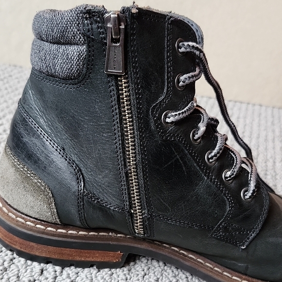 Men's Outpost Maker's Black Leather Inside-Zip with Tie Ankle Boot Size 11 - Picture 5 of 7